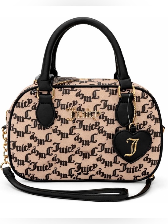 Juicy Couture Handbags - Juicy Couture Logo Print, Black & Beige Crossbody with Handles, NWT Retail $80